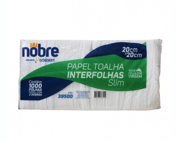 Papel Toalha Interfolha 20x20cm slin Nobre c/1000