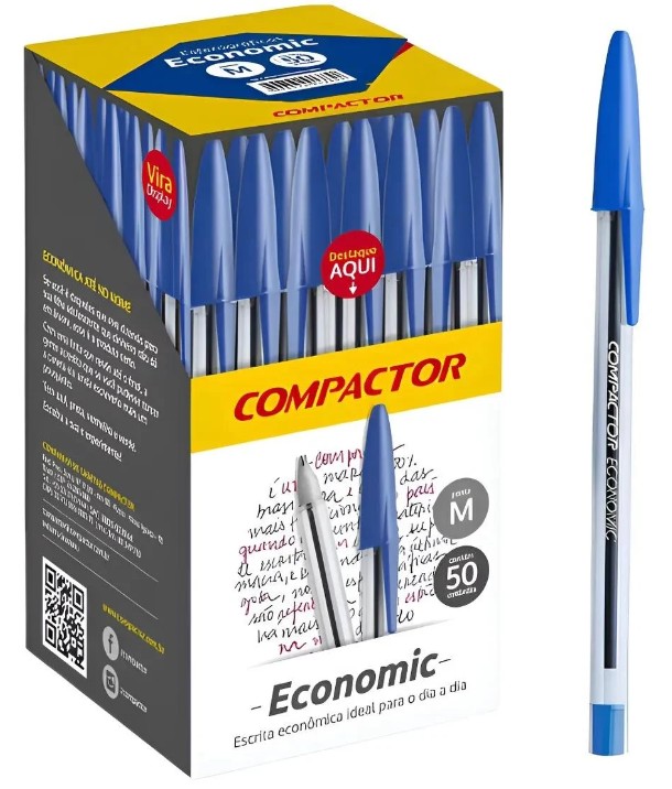 Caneta Compactor Economic Azul