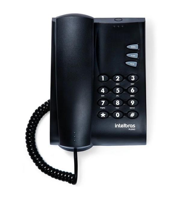 Telefone Pleno Intelbras Com Fio Preto